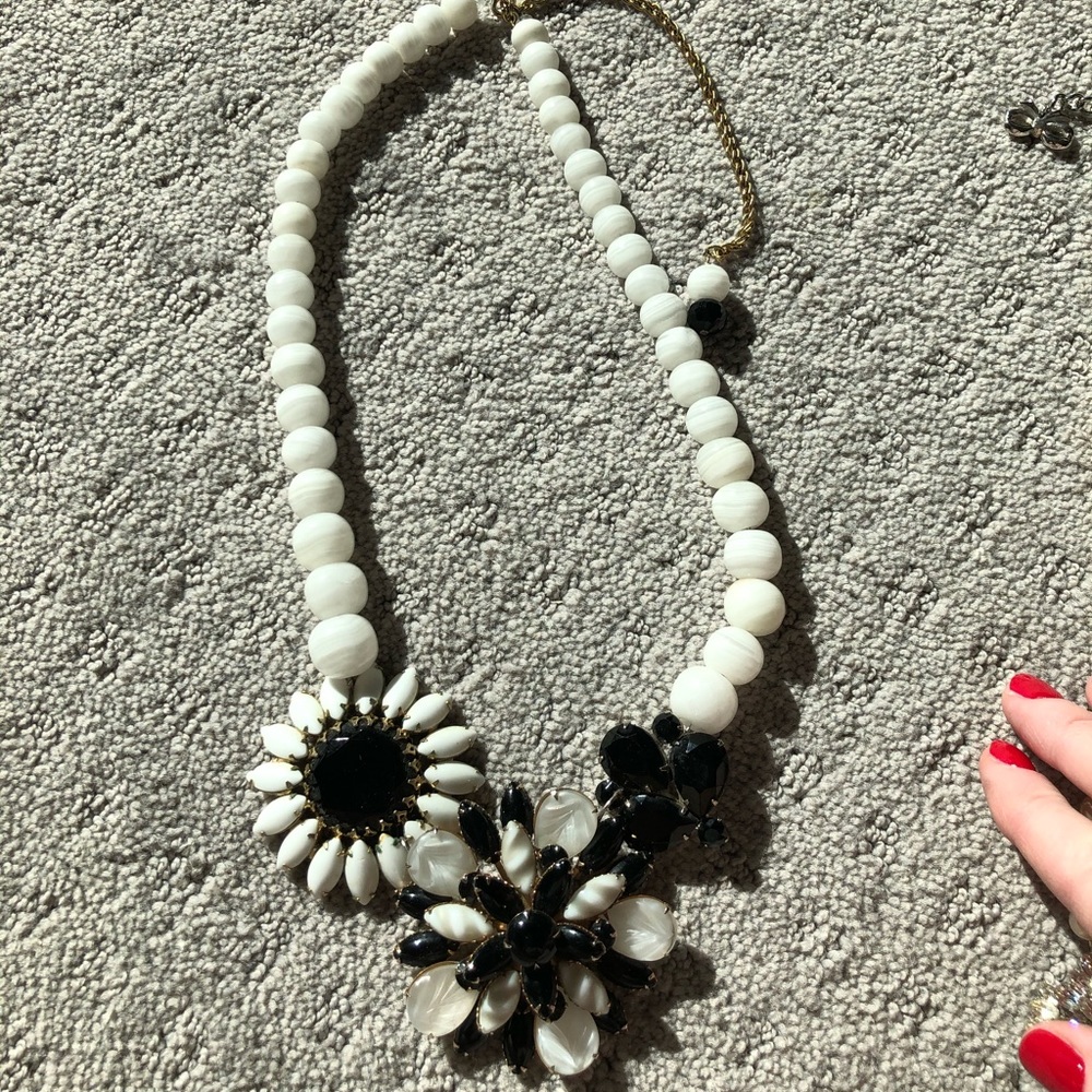 Black and white beaded necklace